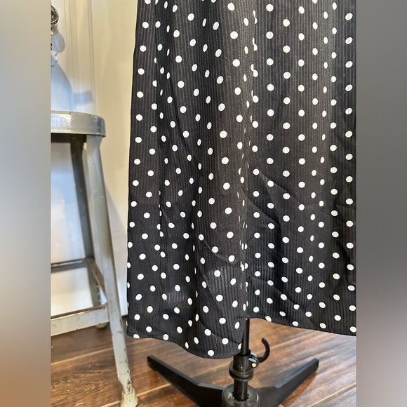 NWT Lulus Charmed and Classy Black Polka Dot Long Sleeve Midi Dress small - Picture 4 of 14